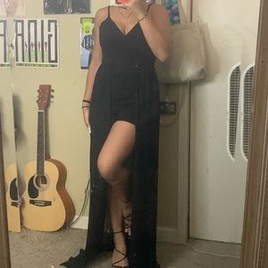 Romper Slit Dress